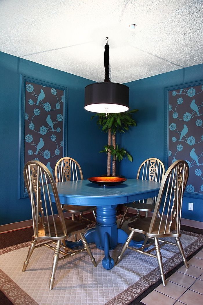 Description: phoi mau noi that 6 Cách phối màu xanh dương trong nội thất phòng ăn qpdesign