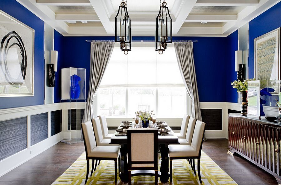 Description: phoi mau noi that 7 Cách phối màu xanh dương trong nội thất phòng ăn qpdesign